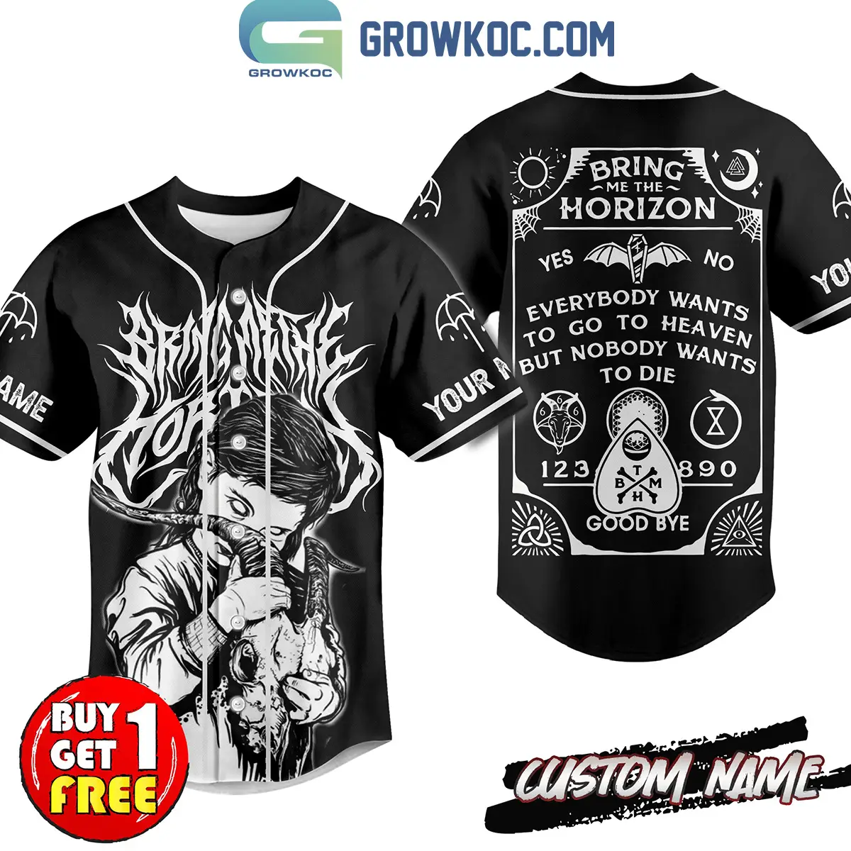 Bring Me The Horizon Everybody Wants To Go To Heaven Personalized Baseball Jersey