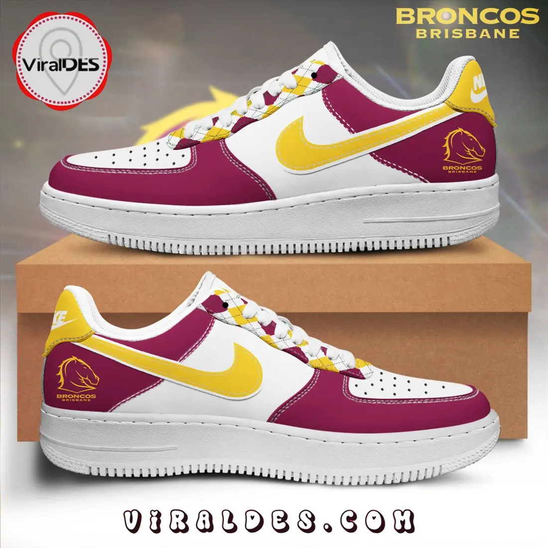 Brisbane Broncos White Luxury Air Force 1