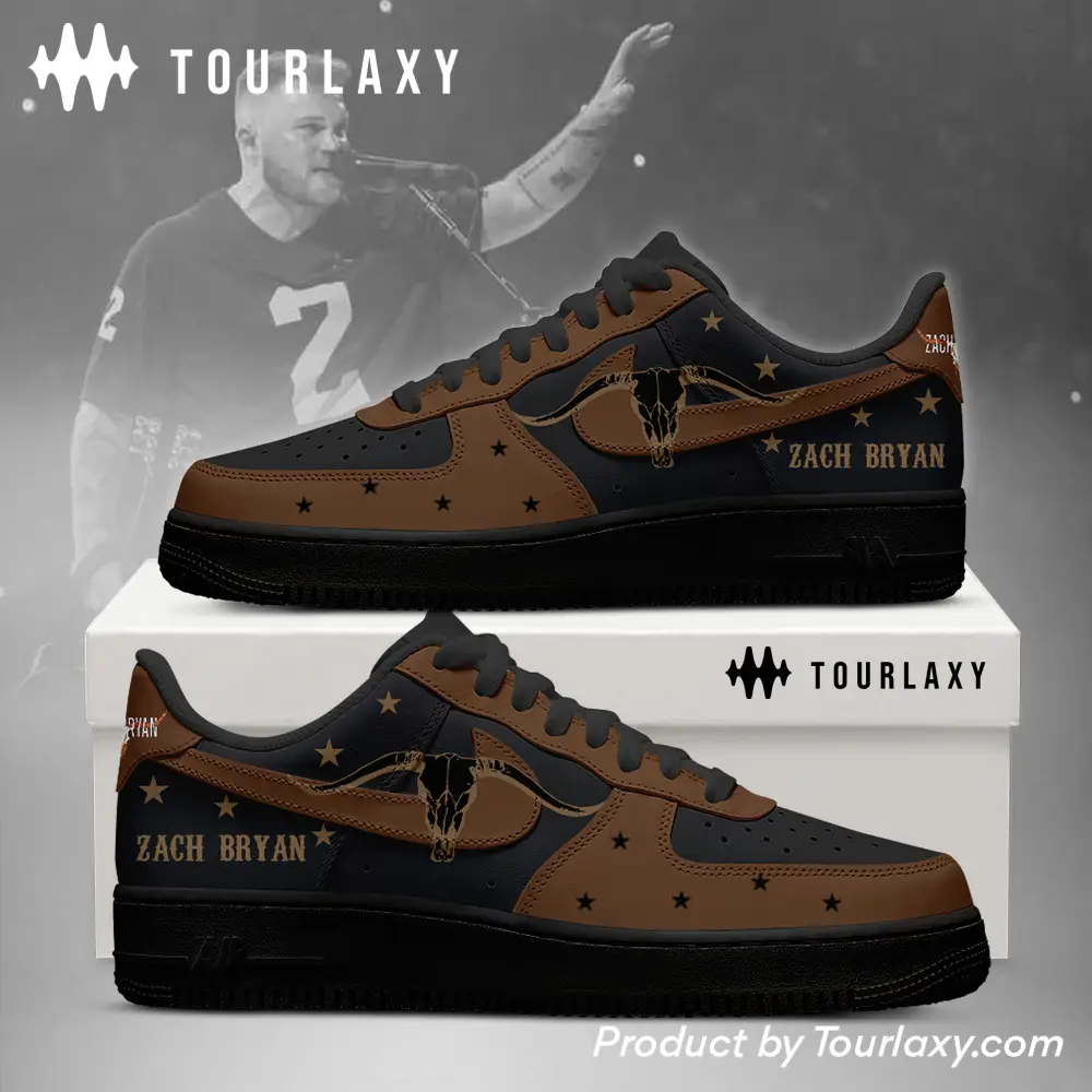 Brown Country Music Zach Bryan Air Force 1 Shoes 