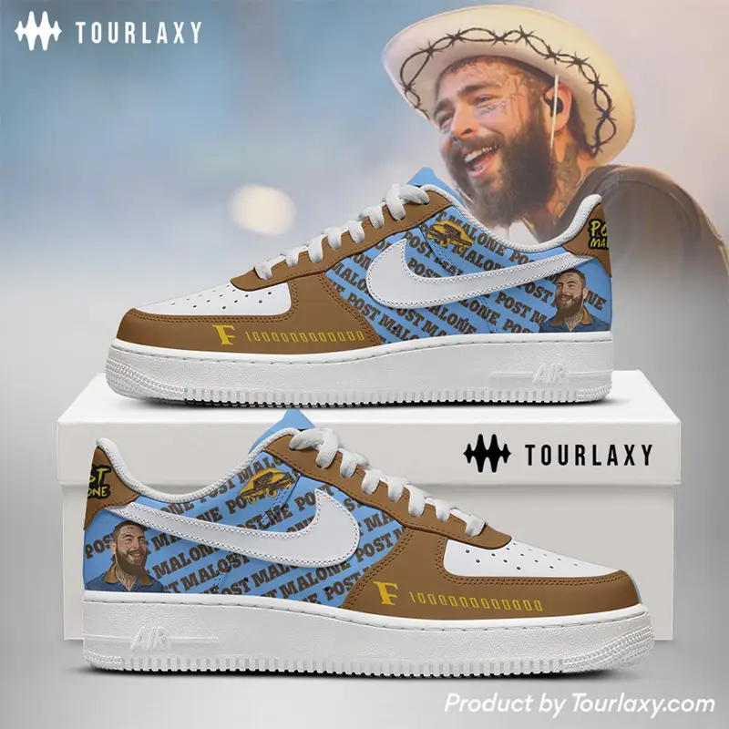 Brown Post Malone Air Force 1 Shoes 