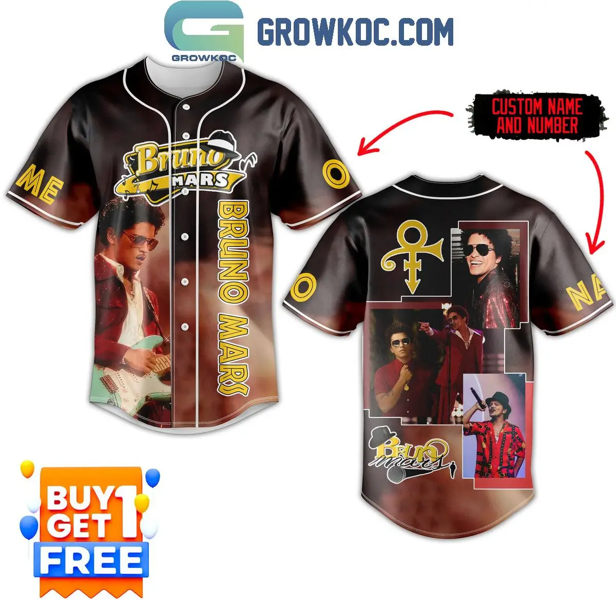 Bruno Mars 2024 Artist Fan Personalized Baseball Jersey