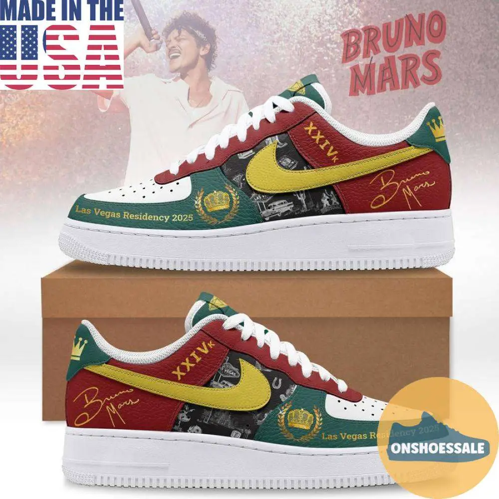 Bruno Mars Las Vegas 2025 Air Force Shoes, Gift For Fans - Best Gift Shoes
