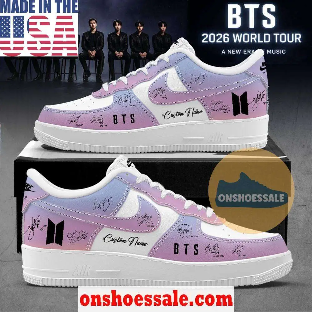 BTS Announces 2026 World Tour Signature Air Force 1 Shoes, Gift For Fans - Best Gift Shoes