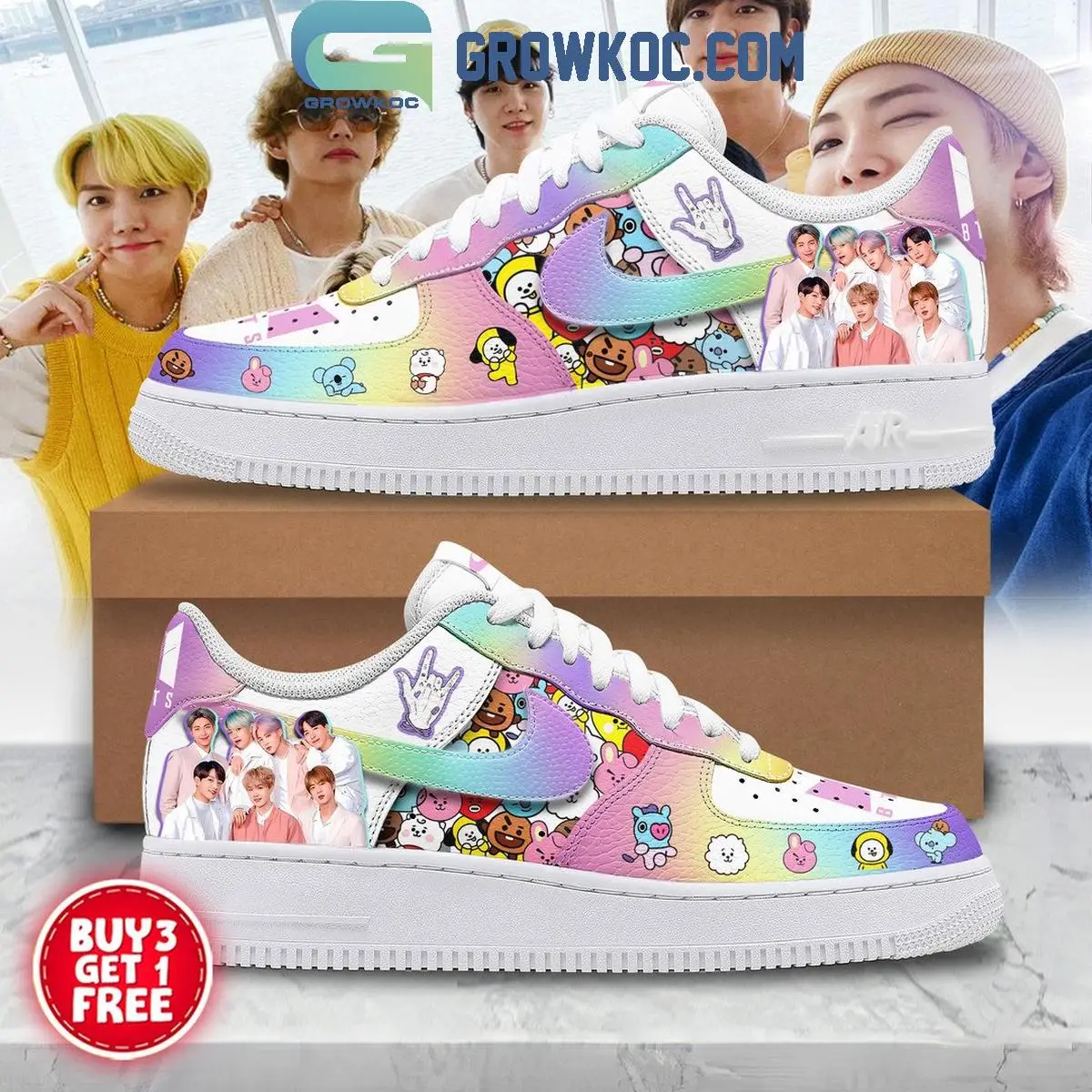 BTS Butter Love Sticker Air Force 1 Shoes