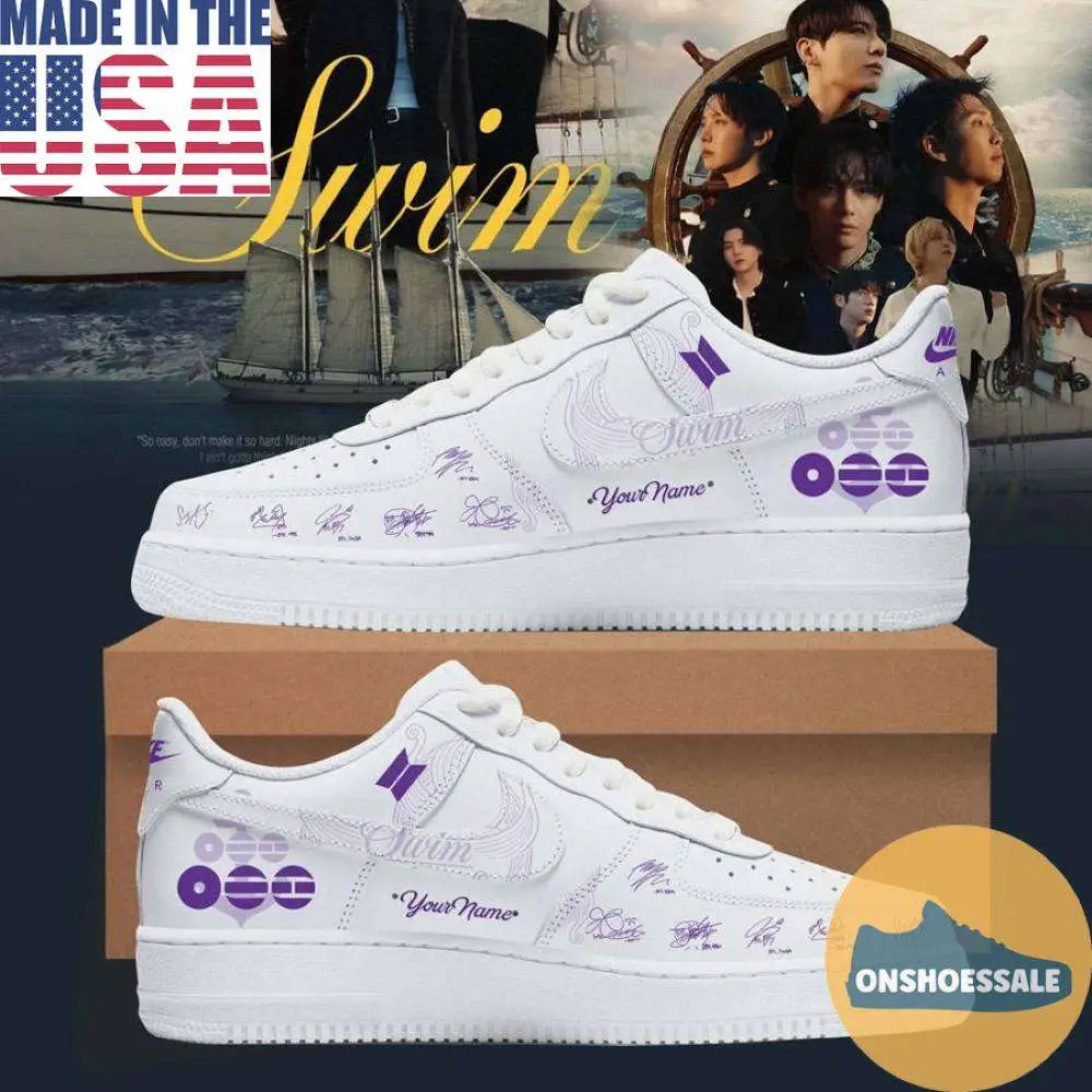 BTS Swim Arirang Album Air Force Shoes, Gift For Fans - Best Gift Shoes