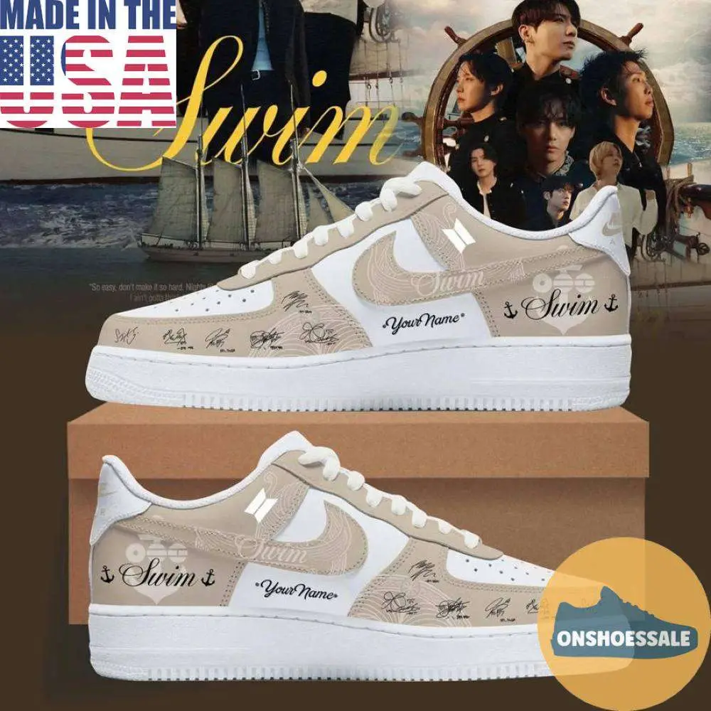 BTS Swim Arirang Album Mixed Nike Air Force, Gift For Fans - Best Gift Shoes BTS Swim Arirang Album Mixed Nike Air Force, Gift For Fans - Best Gift Shoes - Image 1