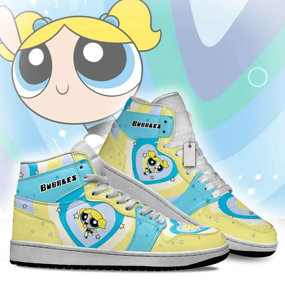 Bubbles The Powerpuff Girls AJ1 High Top Shoes