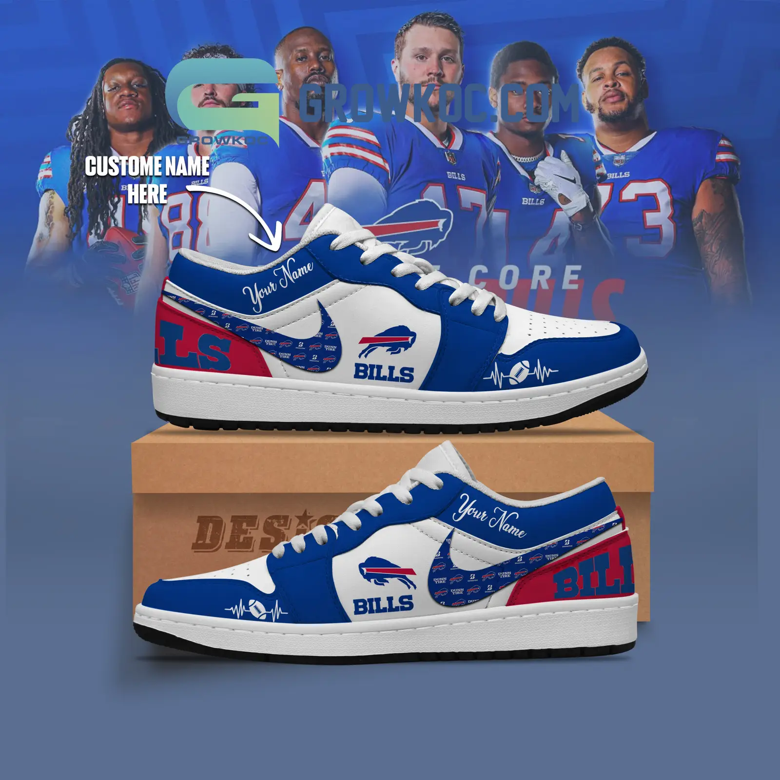 Buffalo Bills NFL Personalized Air Jordan 1 Shoes