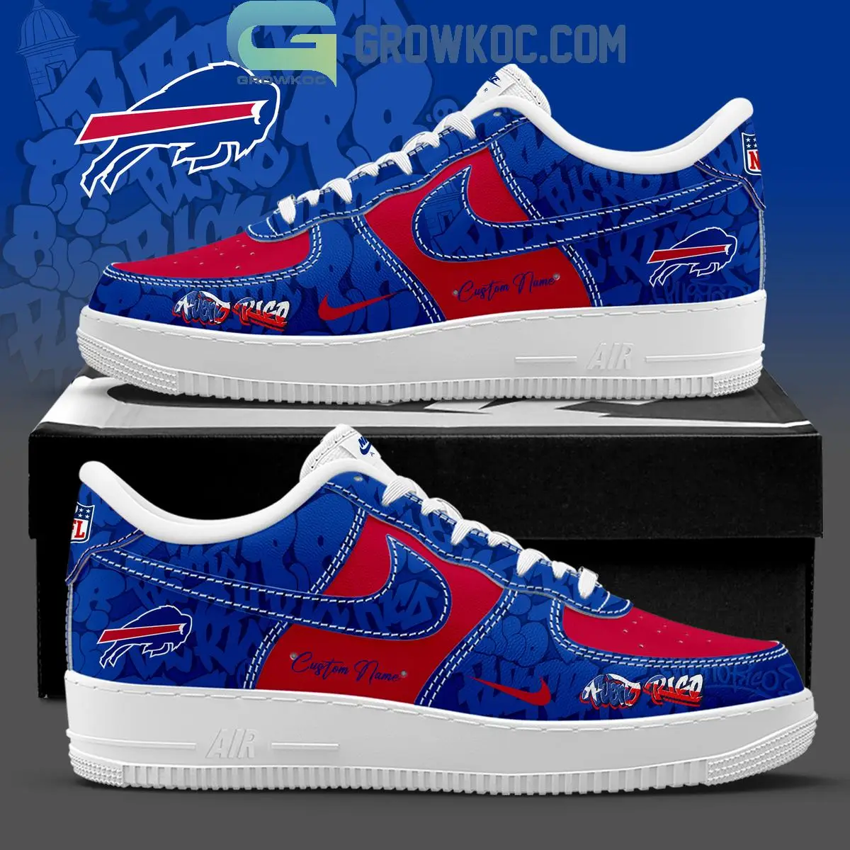 Buffalo Bills Puerto Rican Heritage Air Force 1 Shoes