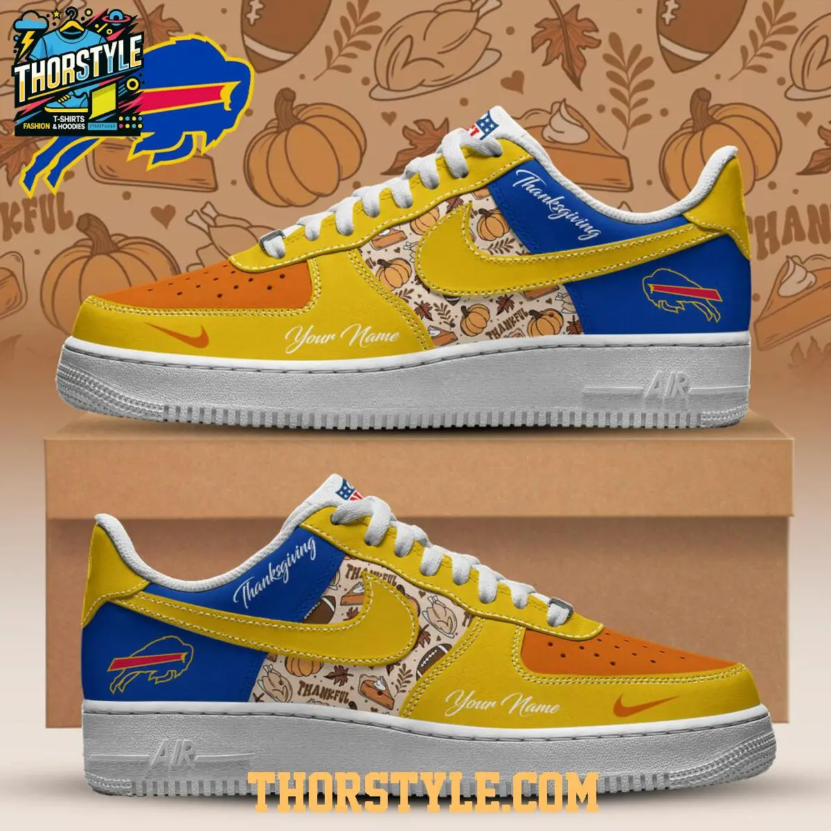Buffalo Bills Thanksgiving Day 2025 Personalized Air Force 1 Shoes Buffalo Bills Thanksgiving Day 2025 Personalized Air Force 1 Shoes - Image 1