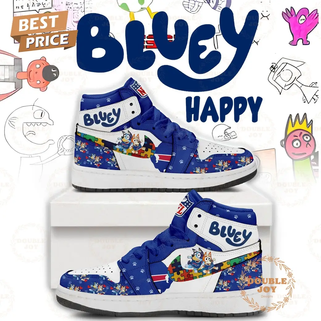 Buffalo Bills x Happy Autism Bluey V2 2025 Air Jordan 1 Hightop Shoes