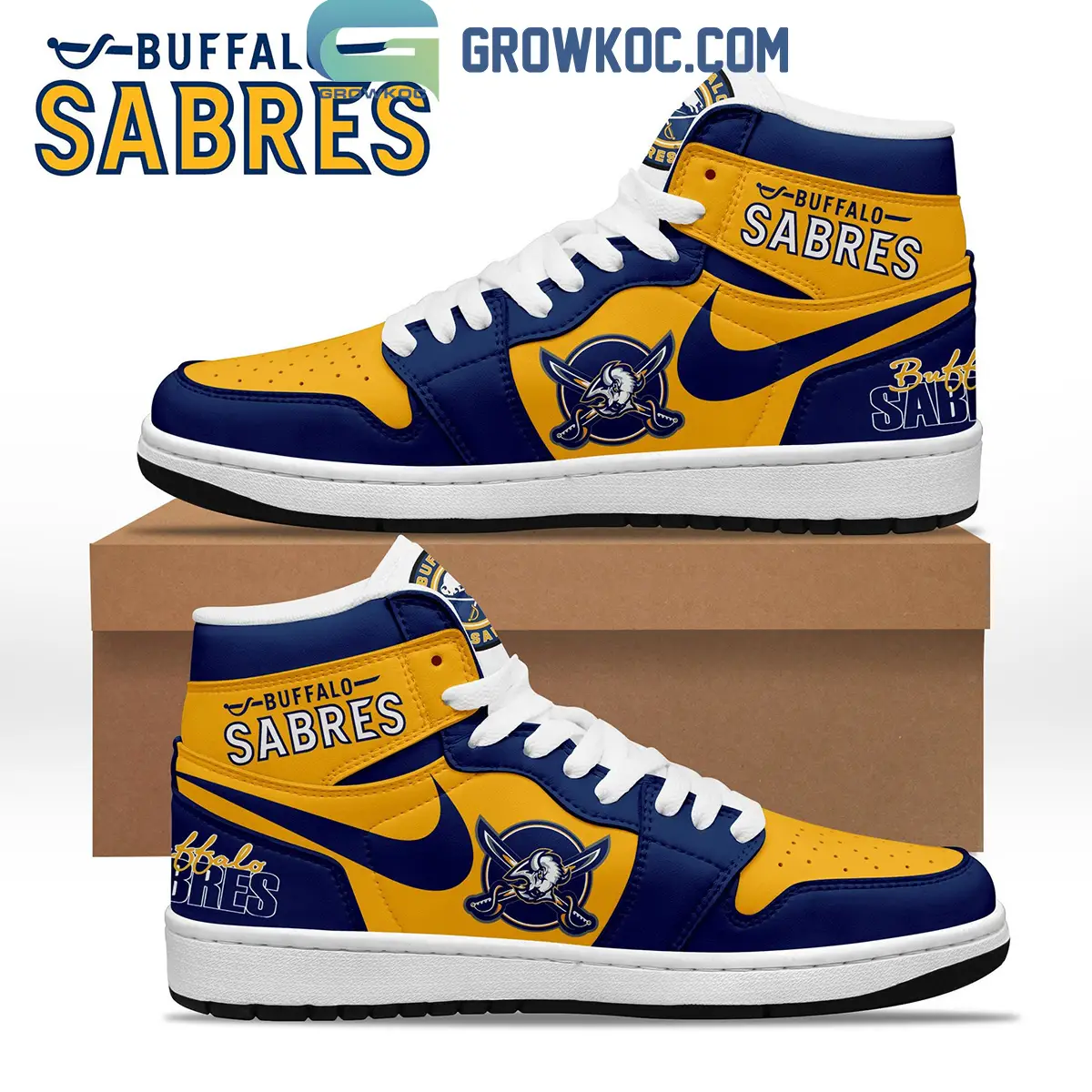 Buffalo Sabres Ice Hockey Team Love Air Jordan 1 Shoes