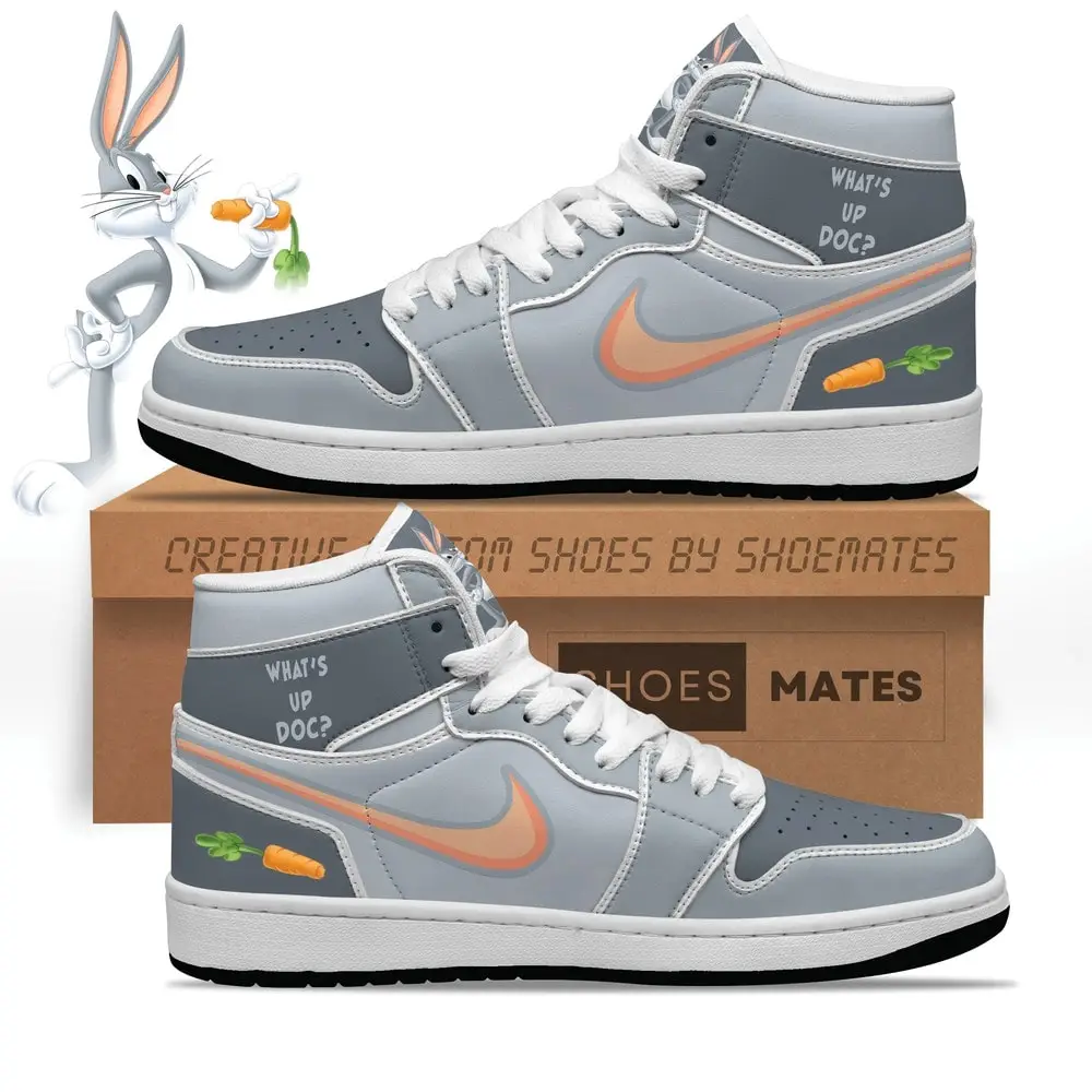 Bugs Bunny Looney Tunes Air Jordan 1 High Top Shoes