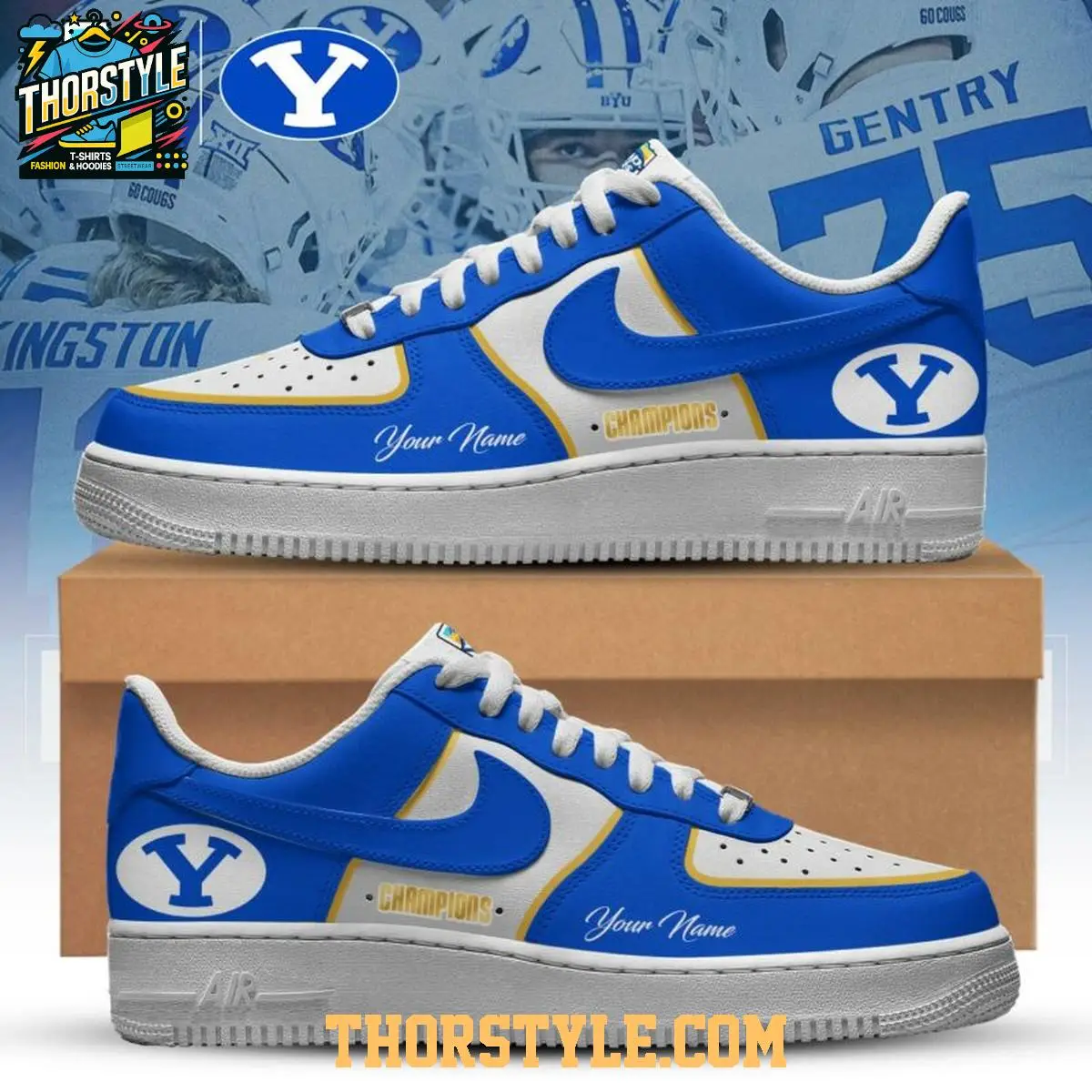 BYU Cougars Pop-Tarts Bowl Champions 2025 Personalized Air Force 1 Shoes
