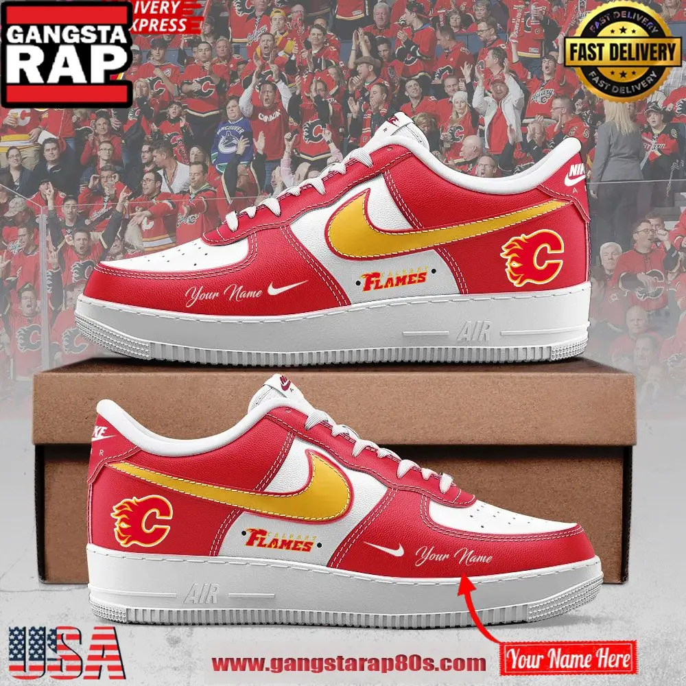 Calgary Flames Limited Edition Custom Air Force 1 Sneakers Shoes
