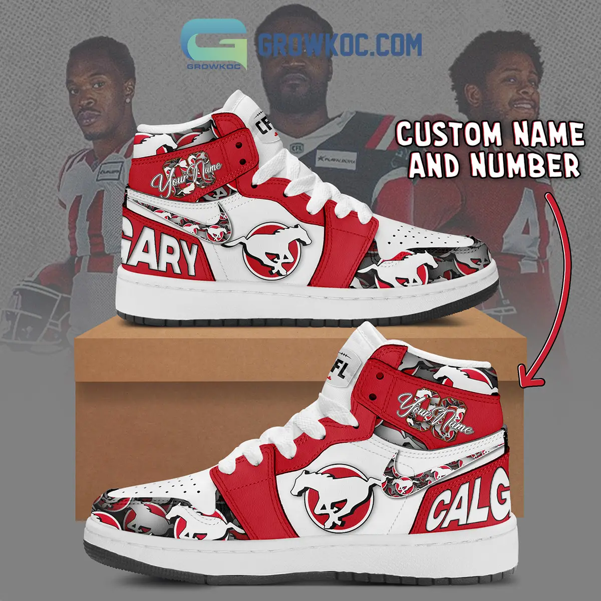 Calgary Stampeders Personalized Air Jordan 1 Shoes