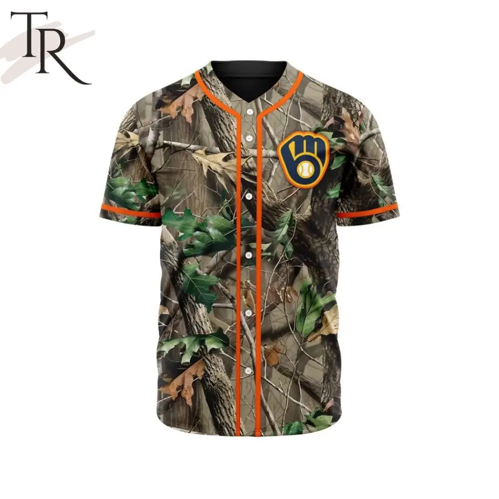 Camouflage Baseball Jersey With Logo - Stylish Outdoor Sportswear For Fans