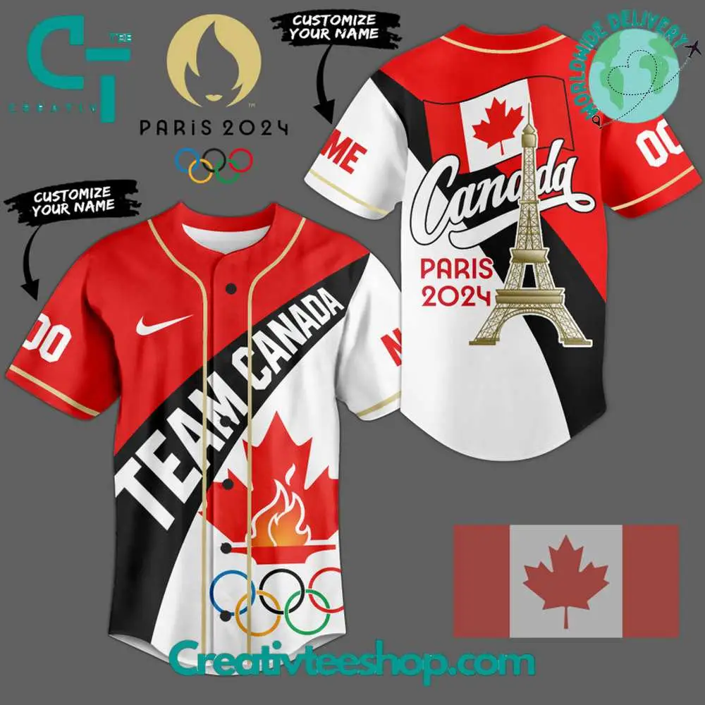 Canada Olympic Team Paris 2024 Baseball Jersey