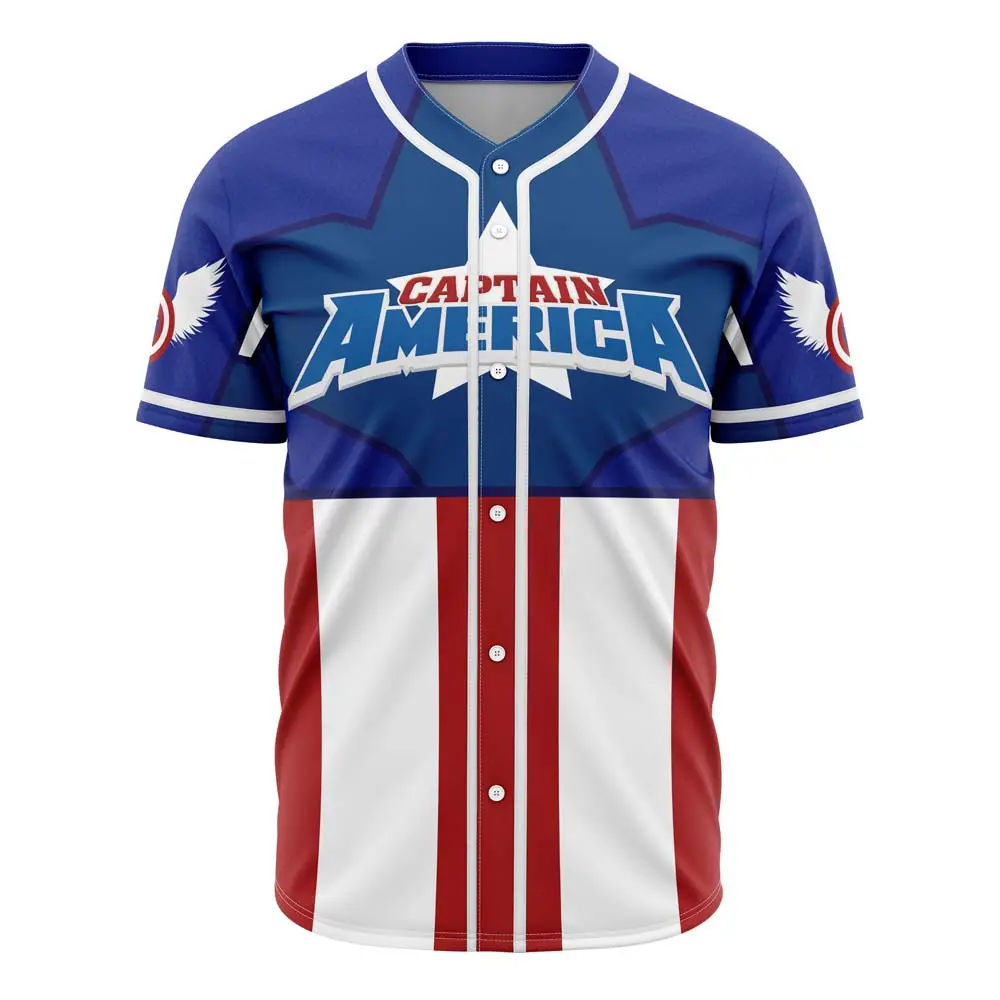 Captain America Baseball Jersey - Stylish Heroic Design For Fans - Limited Edition