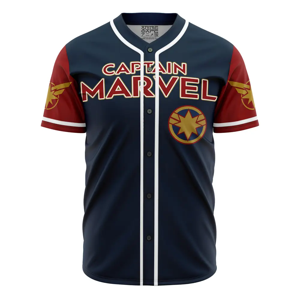 Captain Marvel Baseball Jersey – Unisex Superhero Fan Apparel – Premium Quality