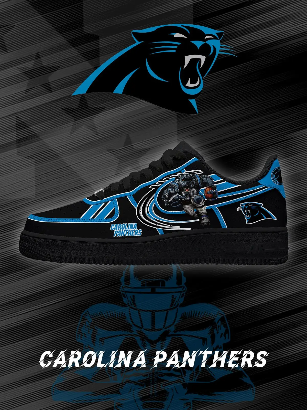 Carolina Football V.2 Custom Air Force 1 Sneakers - NFL Fan Edition | EJ97