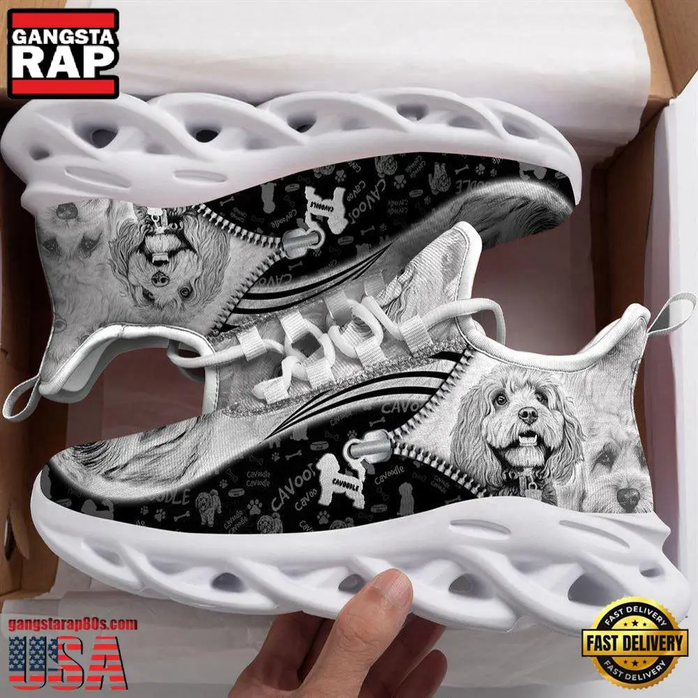Cavoodle Sketch Dogs Lover Max Soul Shoes, Running Sneakers