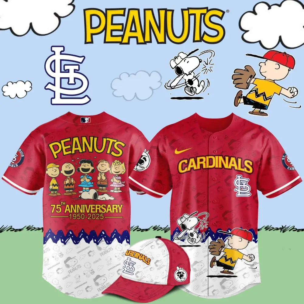 Celebrate 75 Years: Peanuts Cardinals Jersey - Limited Edition!