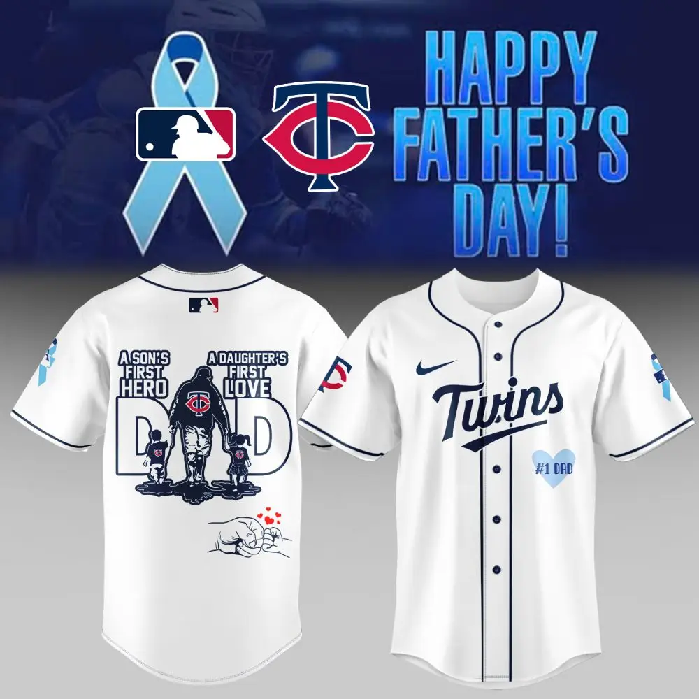Celebrate Father'S Day With Twins Baseball Jersey - Perfect Gift For Dad! #1 Hero & Love Design