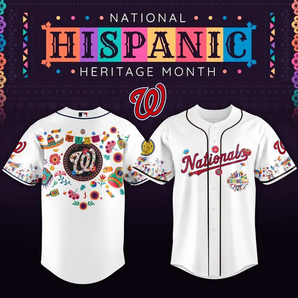 Celebrate In Style: Nationals Hispanic Heritage Jersey - Limited Edition, Vibrant Design! Celebrate In Style: Nationals Hispanic Heritage Jersey - Limited Edition, Vibrant Design! - Image 1