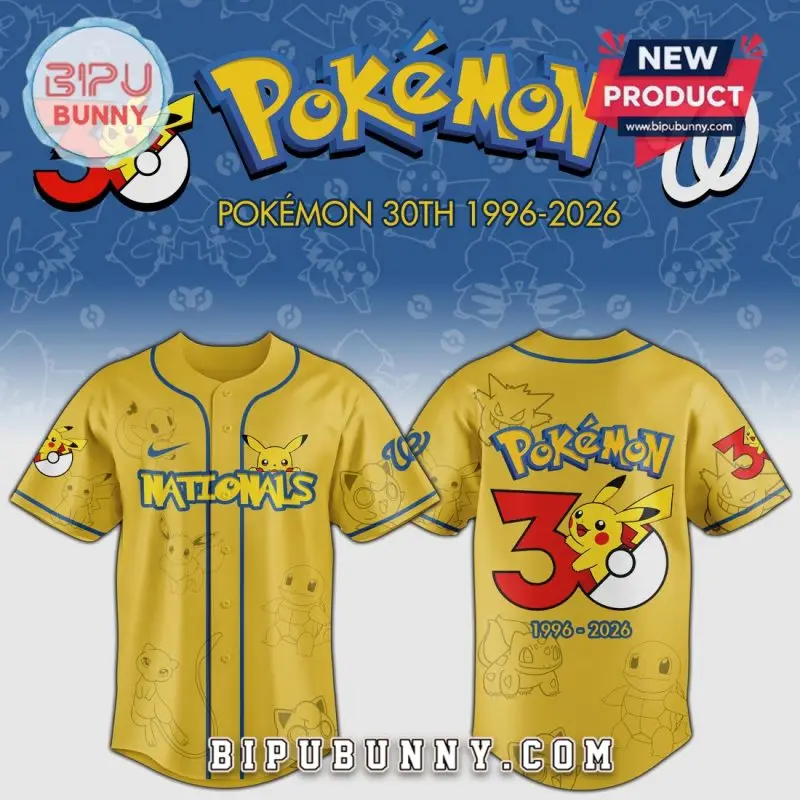 Celebrate Pokémon'S 30Th Anniversary With Exclusive Pikachu Baseball Jersey - Limited Edition 1996-2026 Celebrate Pokémon'S 30Th Anniversary With Exclusive Pikachu Baseball Jersey - Limited Edition 1996-2026 - Image 1