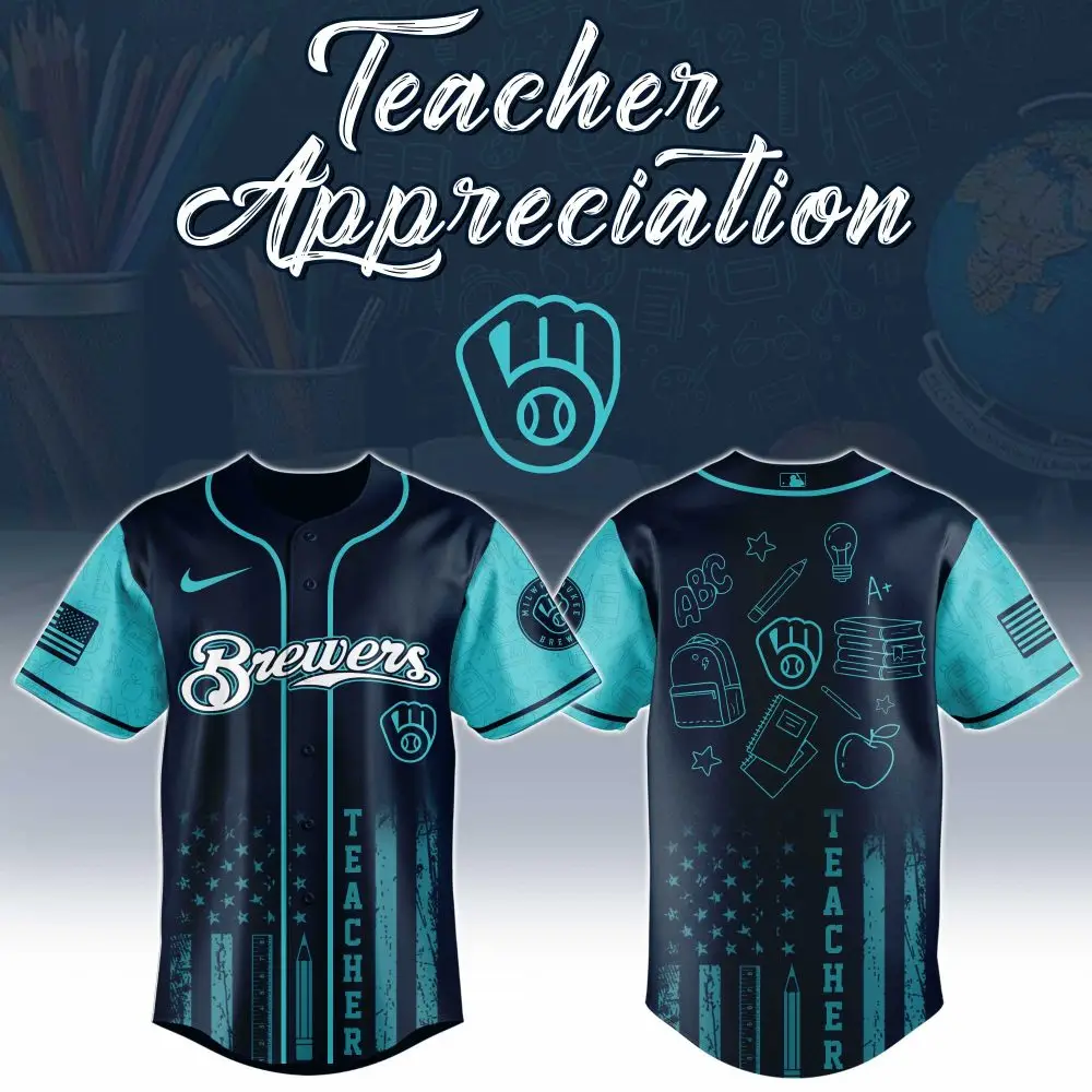 Celebrate Teachers: Custom Brewers Baseball Jersey – Perfect Gift For Teacher Appreciation!