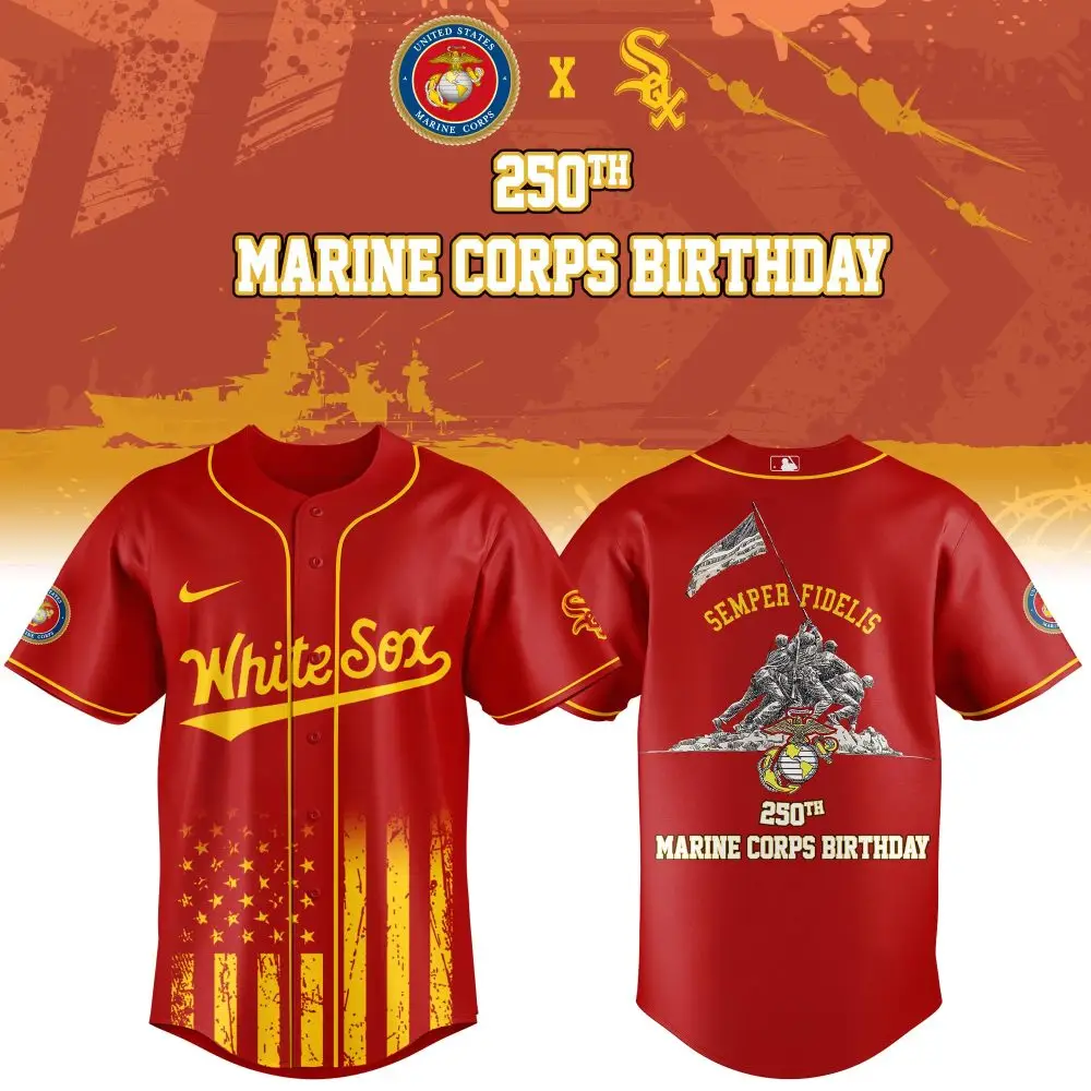 Celebrate With White Sox X Marines 250Th Birthday Limited Edition Jersey - Semper Fidelis Design
