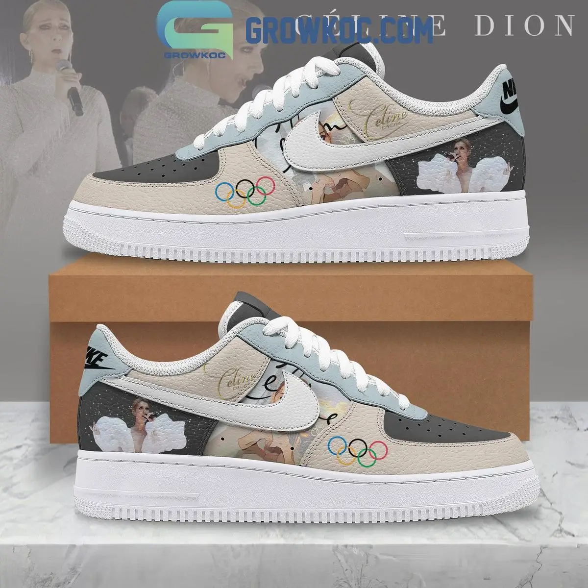 Celine Dion Olympic Paris 2024 True Star Air Force 1 Shoes Celine Dion Olympic Paris 2024 True Star Air Force 1 Shoes - Image 1