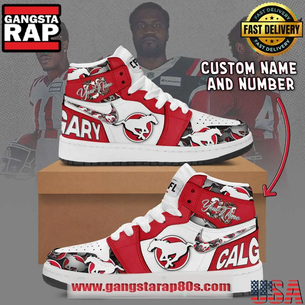 CFL Calgary Stampeders Custom Limited Edition Air Jordan 1 Sneakers Shoes