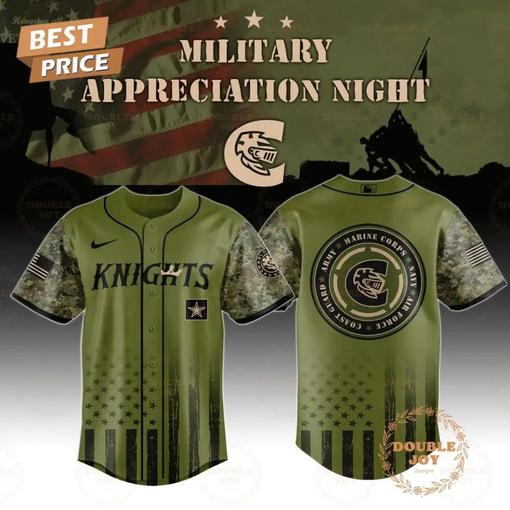 Charlotte Knights Military Appreciation Night 2025 Special Edition Baseball Jersey Charlotte Knights Military Appreciation Night 2025 Special Edition Baseball Jersey - Image 1