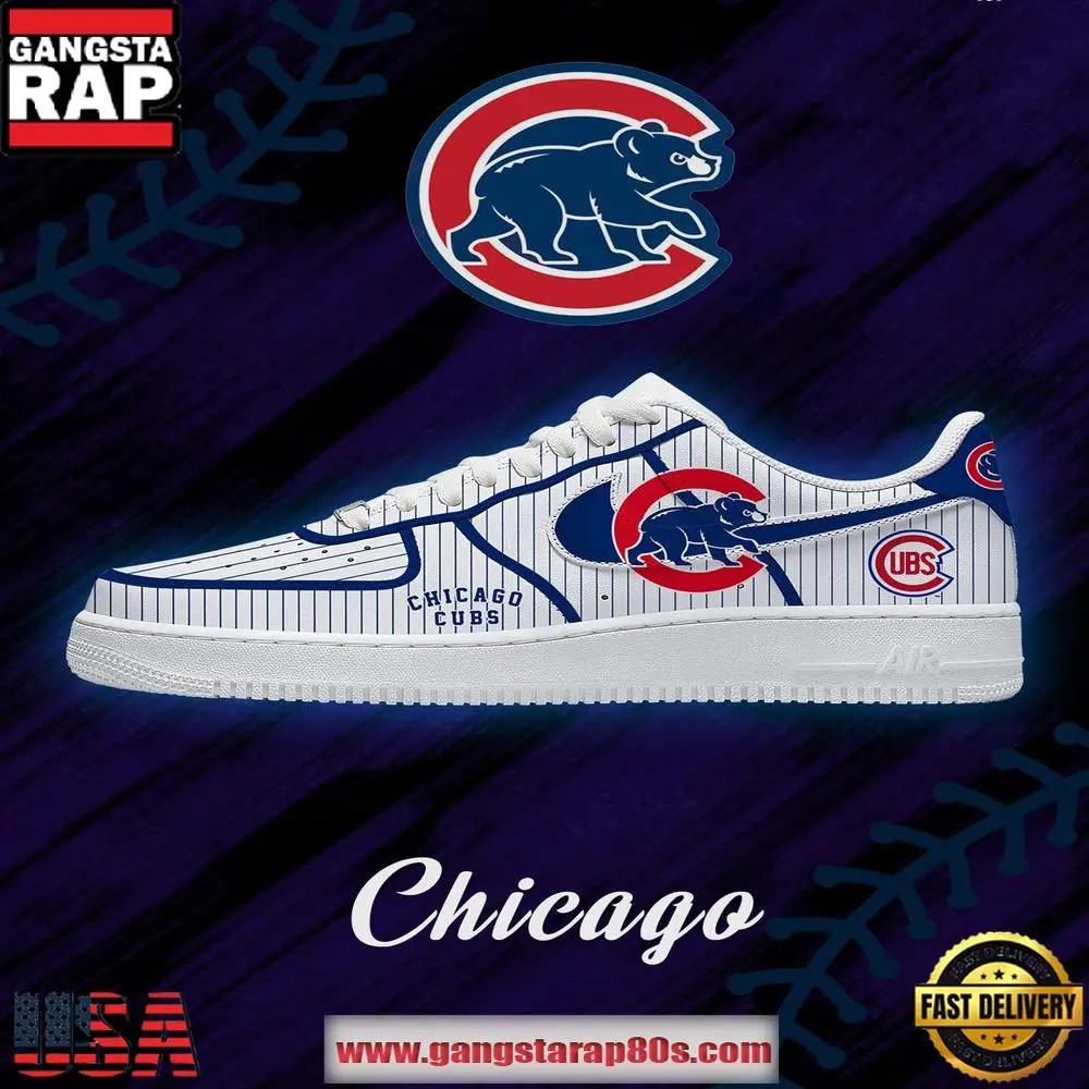 Chicago Baseball New Design Nike Air Force 1 Sneakers Shoes Chicago Baseball New Design Nike Air Force 1 Sneakers Shoes - Image 1