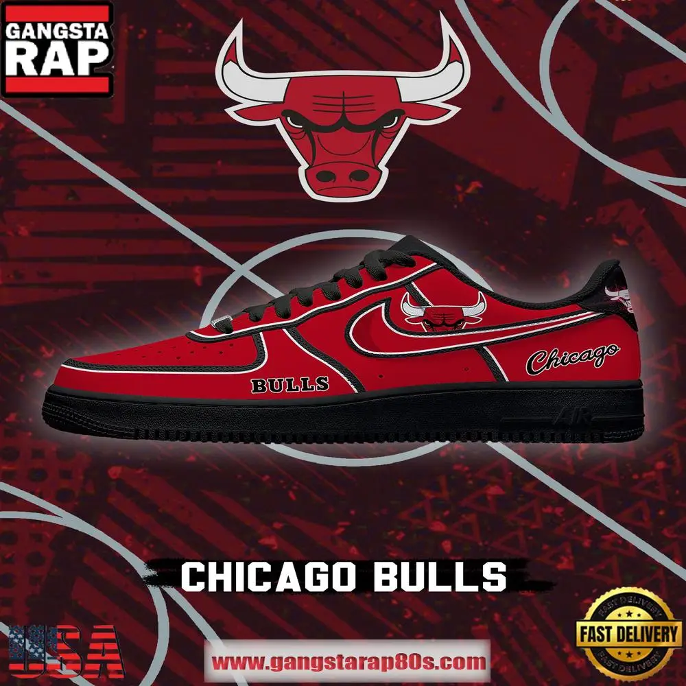 Chicago Basketball NBA Limited Edition Nike Air Force 1 Shoes Running Sneakers Chicago Basketball NBA Limited Edition Nike Air Force 1 Shoes Running Sneakers - Image 1