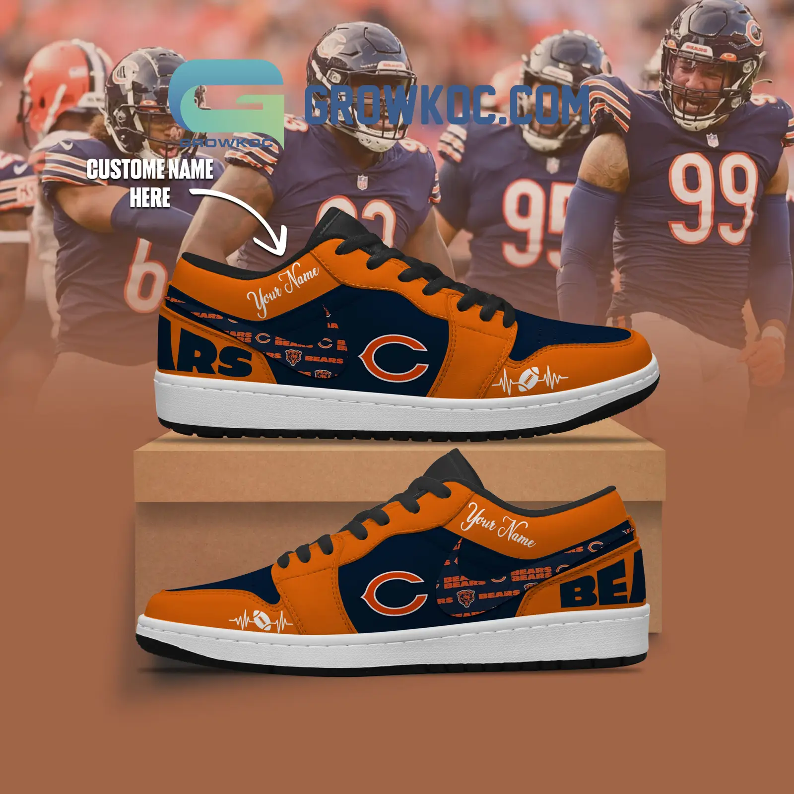 Chicago Bears NFL Personalized Air Jordan 1 Shoes Chicago Bears NFL Personalized Air Jordan 1 Shoes - Image 1