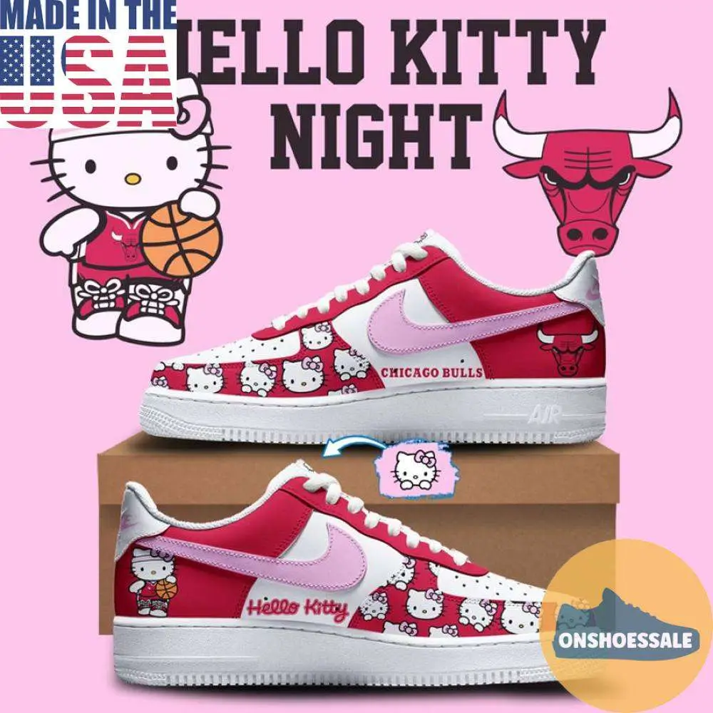 Chicago Bulls Hello Kitty Night 2026 Nike Air Force, Gift For Fans - Best Gift Shoes