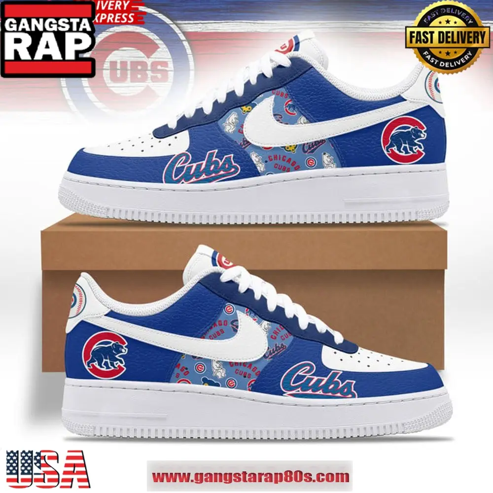 Chicago Cubs Baseball Special Edition Air Force 1 Running Sneakers Shoes