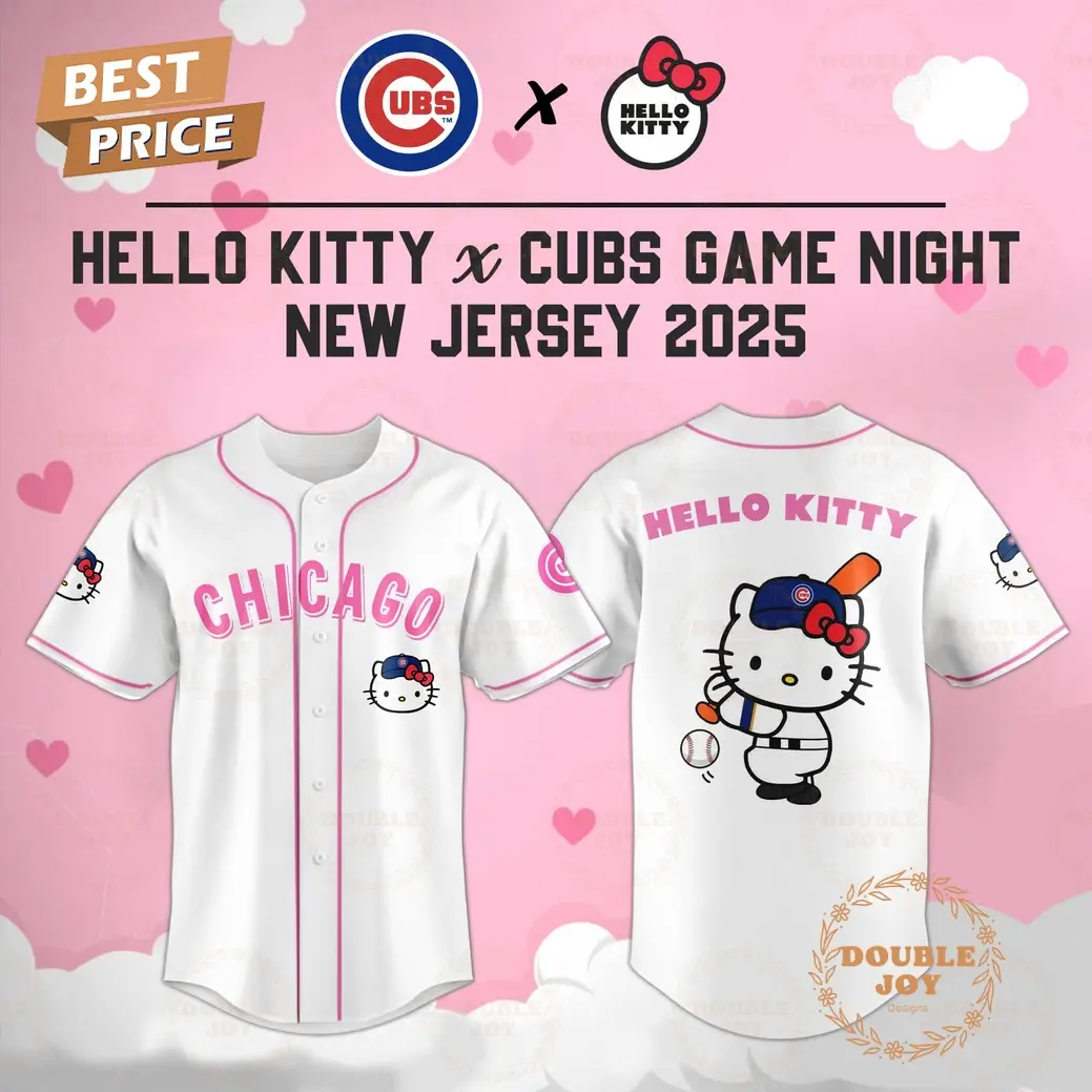 Chicago Cubs Hello Kitty X Cubs Game Night 2025 New Limited Edition Baseball Jersey