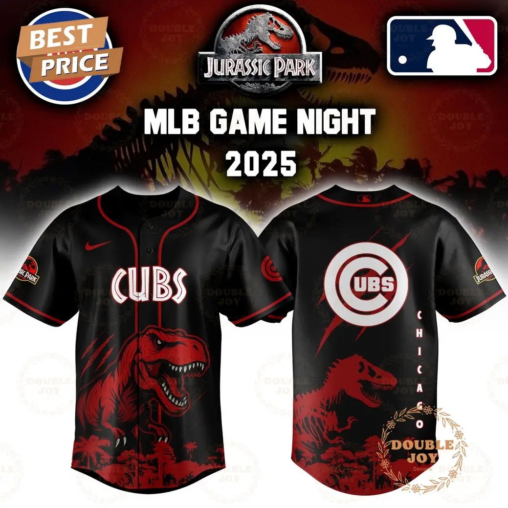 Chicago Cubs Jurassic Park Game Night 2025 Limited Edition Baseball Jersey Chicago Cubs Jurassic Park Game Night 2025 Limited Edition Baseball Jersey - Image 1