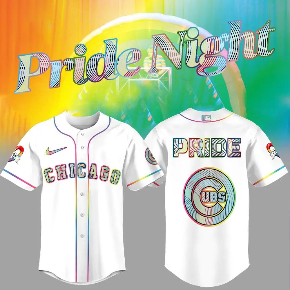 Chicago Cubs Pride Night Edition Baseball Jersey Chicago Cubs Merch Step Dad Gifts - Tazila