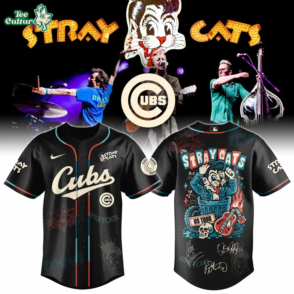 Chicago Cubs Stray Cats 2026 US Tour Inspired Baseball Jersey