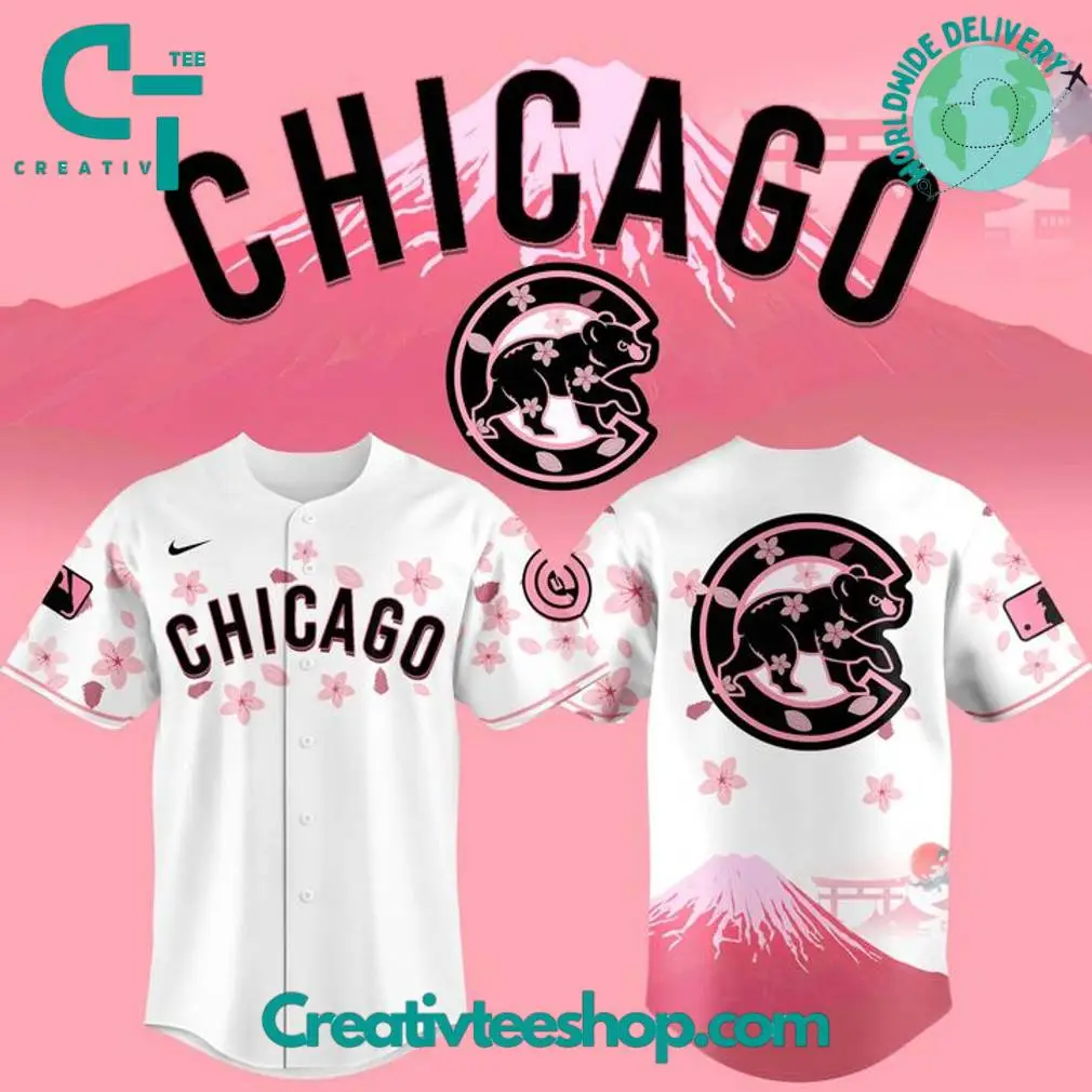 Chicago Cubs X Fuji Mount Cherry Blossom Special Baseball Jersey