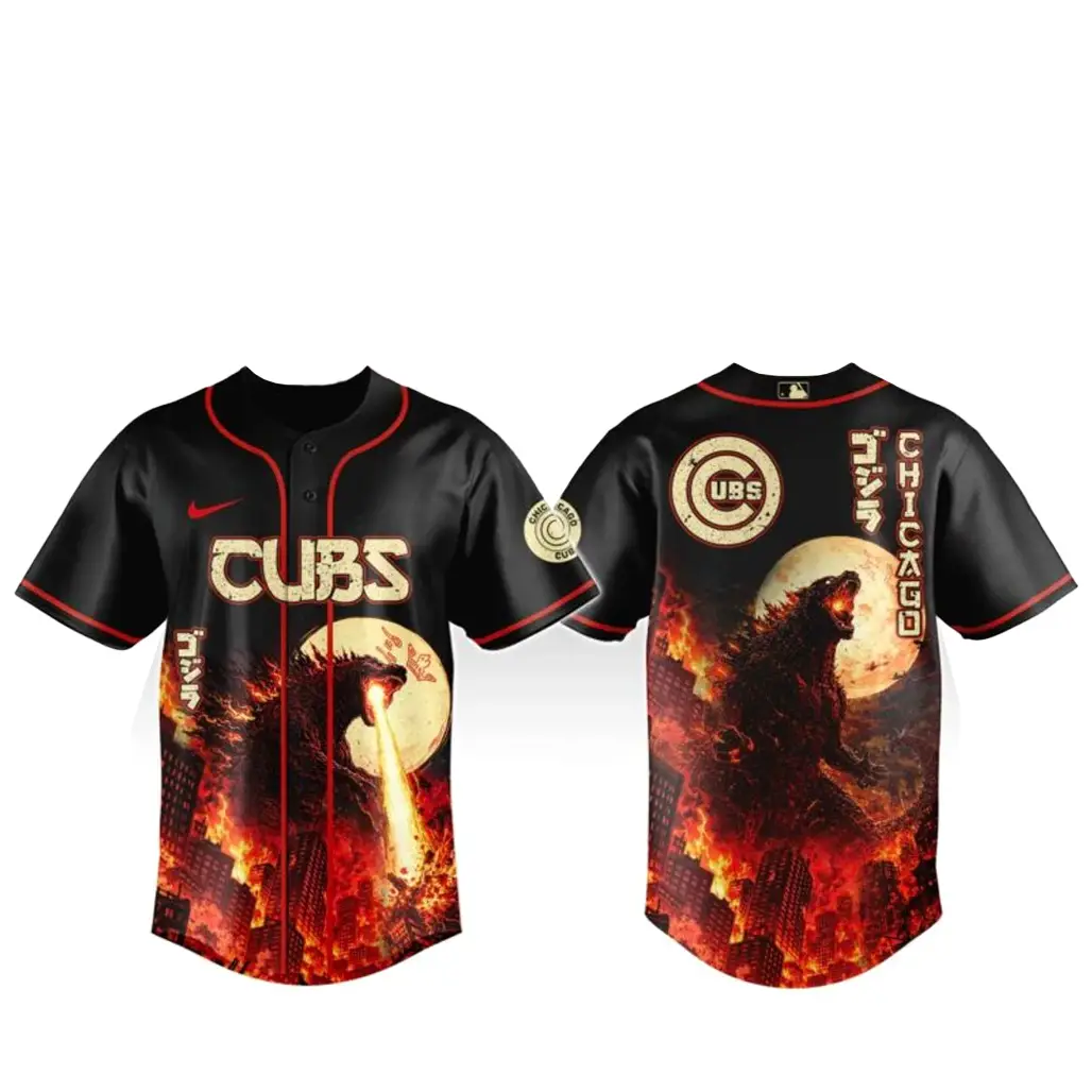 Chicago Cubs x Godzilla King of Monsters Baseball Jersey - Tazila