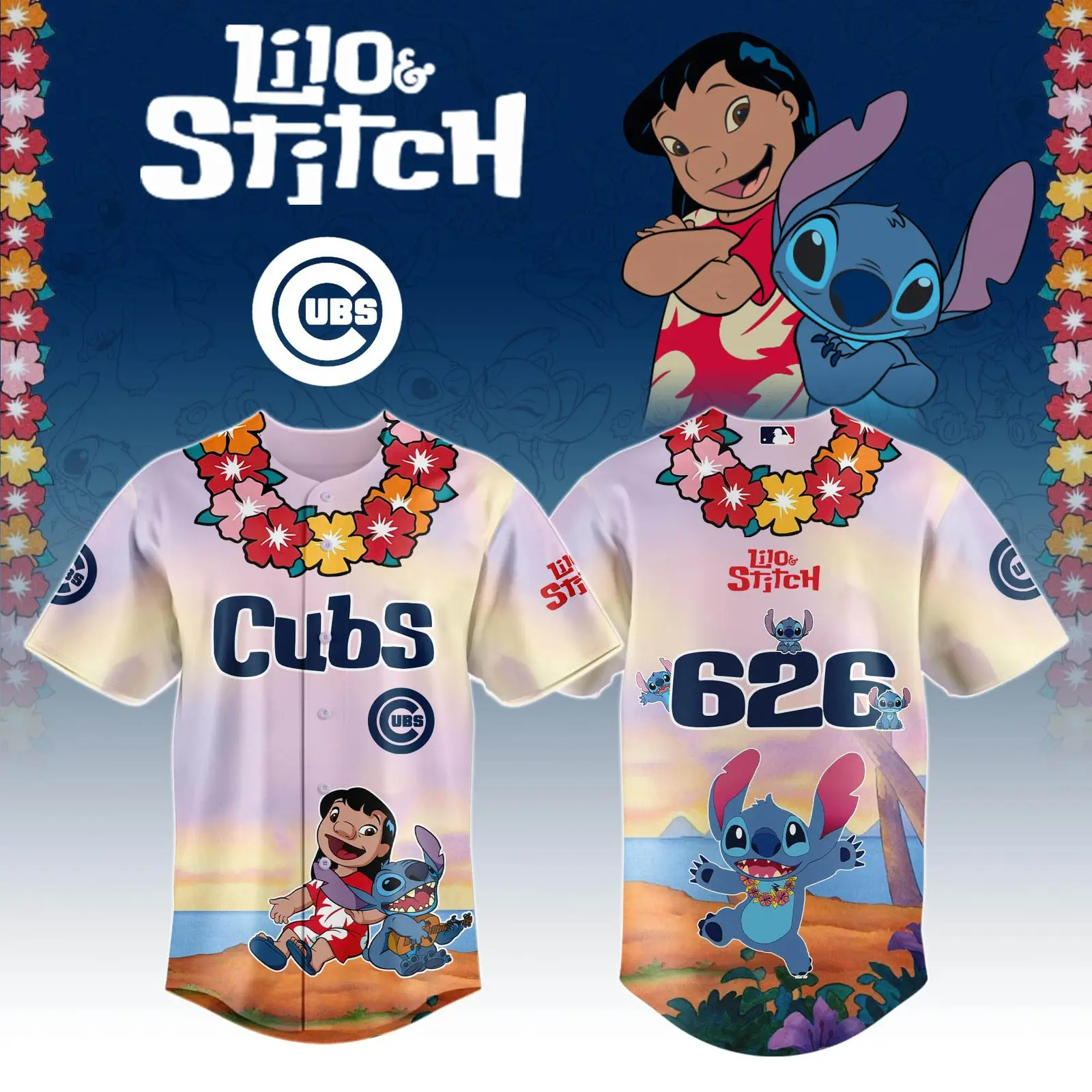 Chicago Cubs x Lilo And Stitch Special Edition Jersey 2025 Chicago Cubs Merch - Tazila