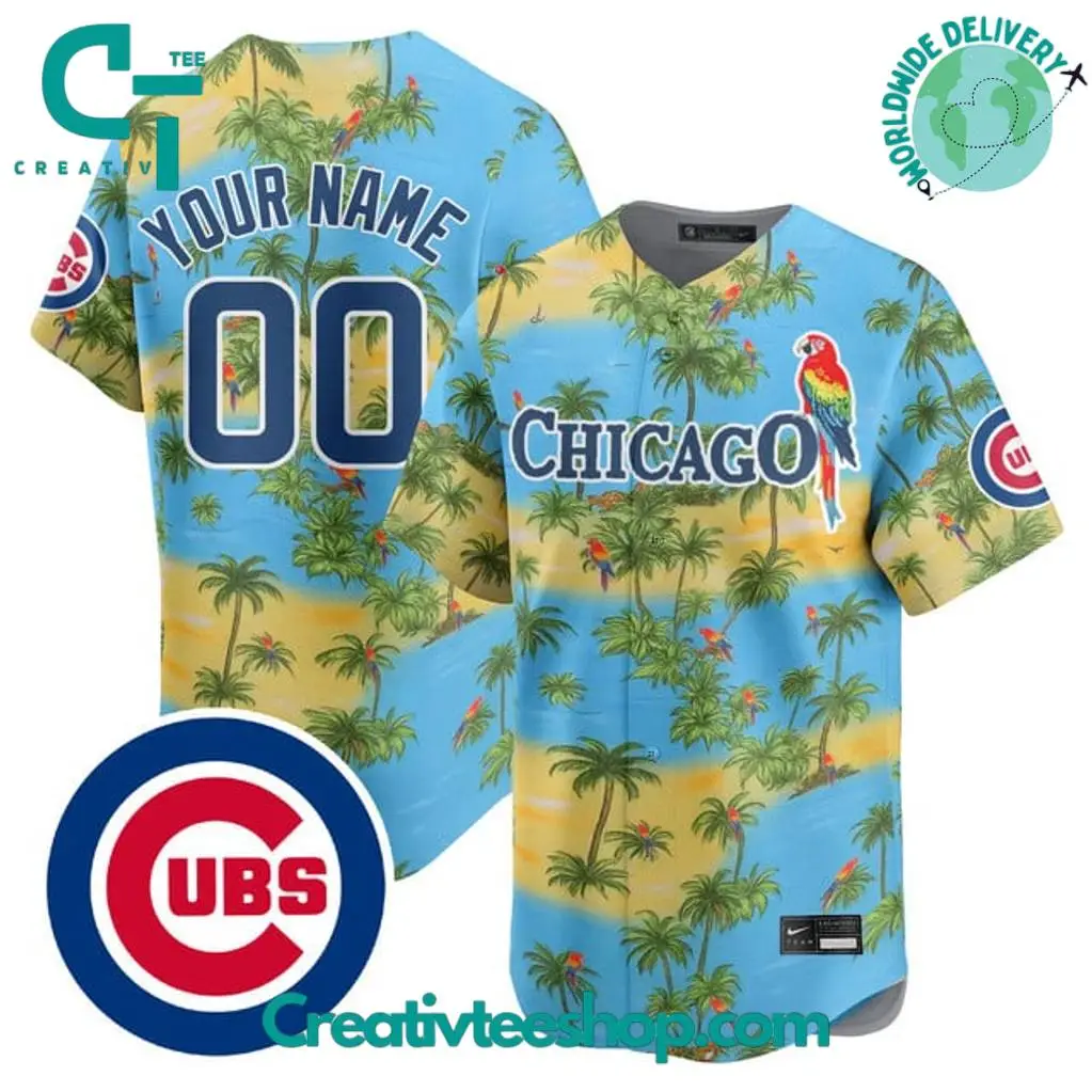 Chicago Cubs X Margaritaville Custom Baseball Jersey Chicago Cubs X Margaritaville Custom Baseball Jersey - Image 1