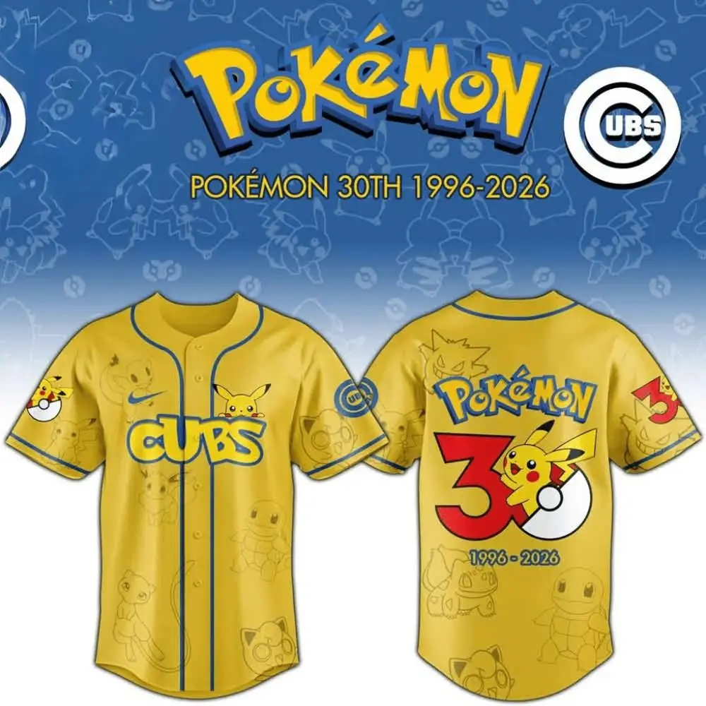Chicago Cubs X Pokemon 30Th Anniversary Jersey Cubs Merch Gifts For Baseball Fans