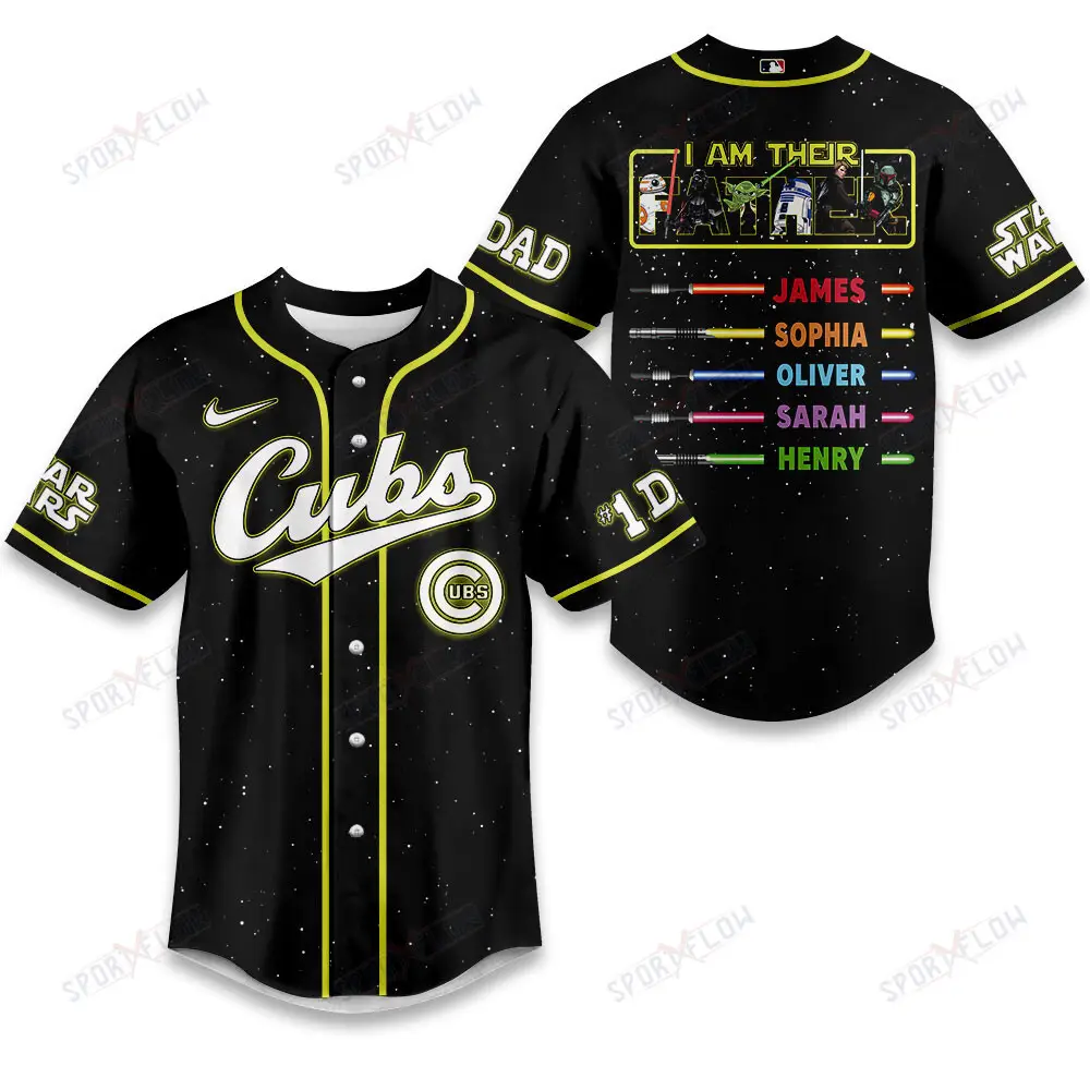 Chicago Cubs X Star Wars I Am Their Father Custom Name Baseball Jersey